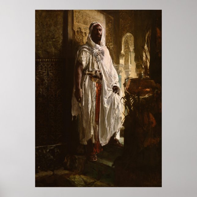 Moorish Chief African Art Painting Portrait Poster (Front)