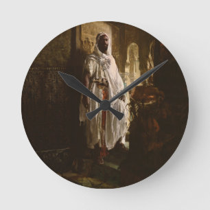 Moorish Chief African Art Painting Portrait Round Clock