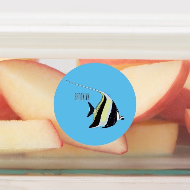 Moorish idol fish cartoon illustration (Affixed)