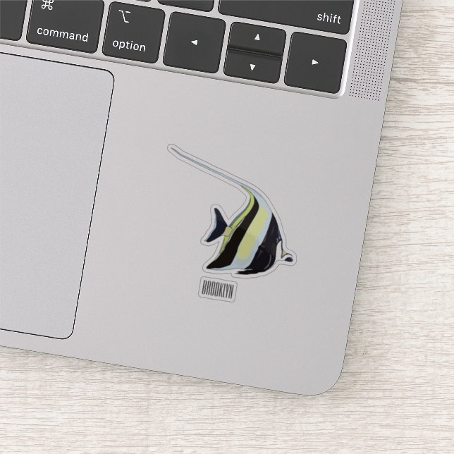 Moorish idol fish cartoon illustration (Detail)