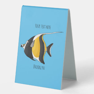 Moorish idol fish cartoon illustration