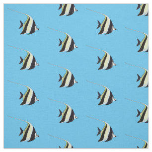 Moorish idol fish cartoon illustration fabric