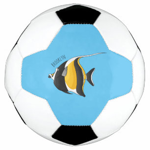 Moorish idol fish cartoon illustration football