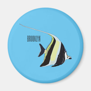Moorish idol fish cartoon illustration magnet