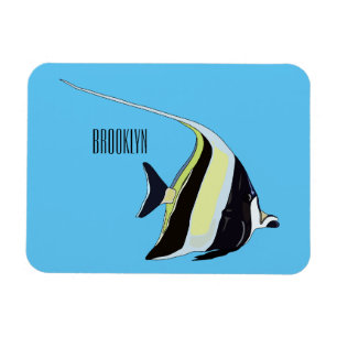 Moorish idol fish cartoon illustration magnet