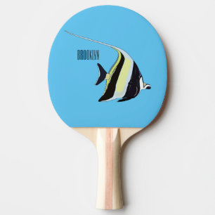 Moorish idol fish cartoon illustration ping pong paddle