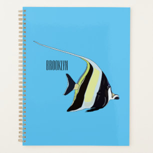 Moorish idol fish cartoon illustration planner