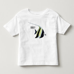 Moorish idol fish cartoon illustration toddler T-Shirt