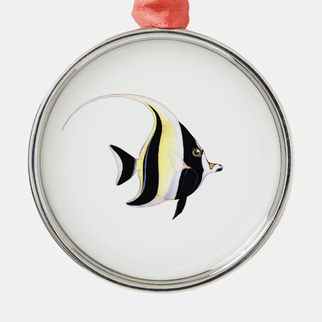 Moorish Idol Fish Metal Tree Decoration (Front)