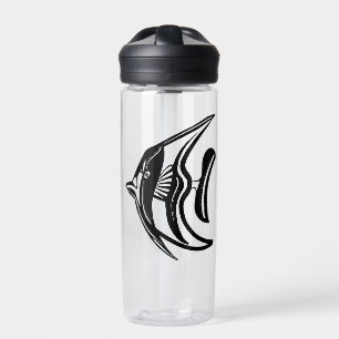 Moorish idol (kihikihi) black and white water bottle
