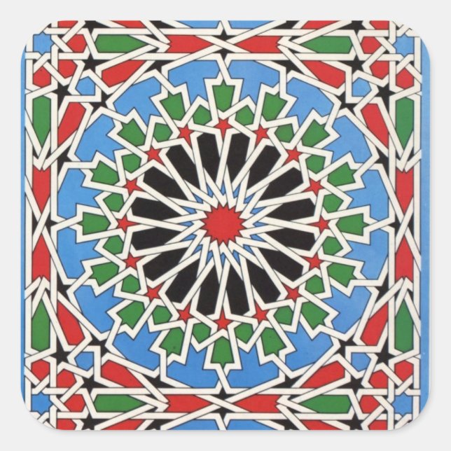 Moorish tile Square Sticker (Front)