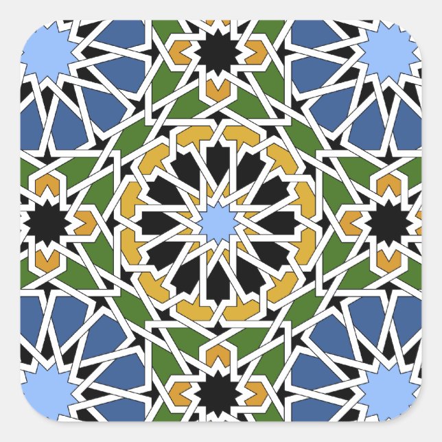 Moorish tile Square Sticker (Front)