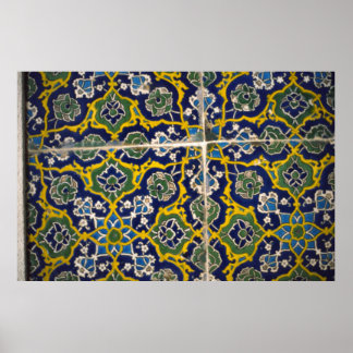 Moorish tile, The Alhambra, Granada, Spain Poster
