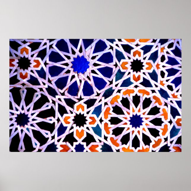Moorish tile, The Alhambra, Spain Poster (Front)