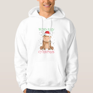 Moorry Christmas Cow Santa Christmas Puns Animals Hoodie