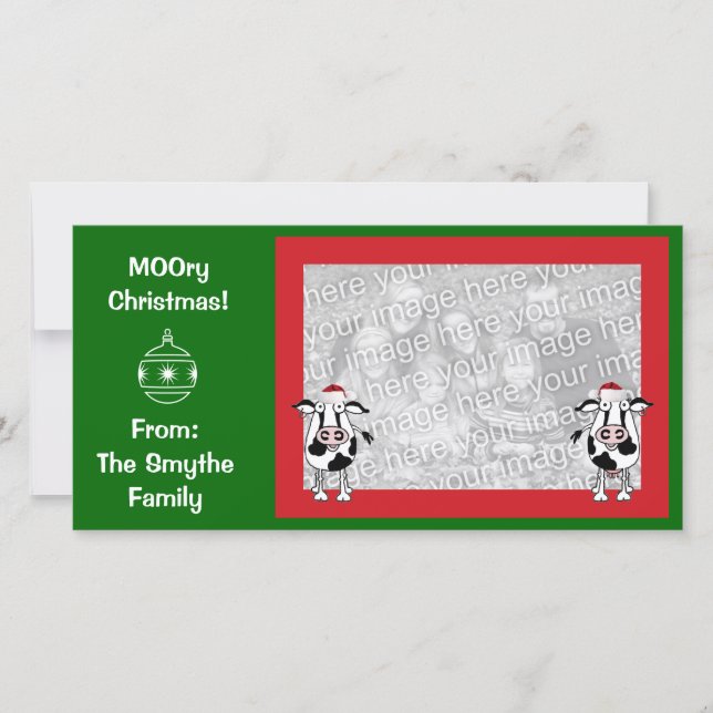 MOOry Christmas! Photo card. Holiday Card (Front)