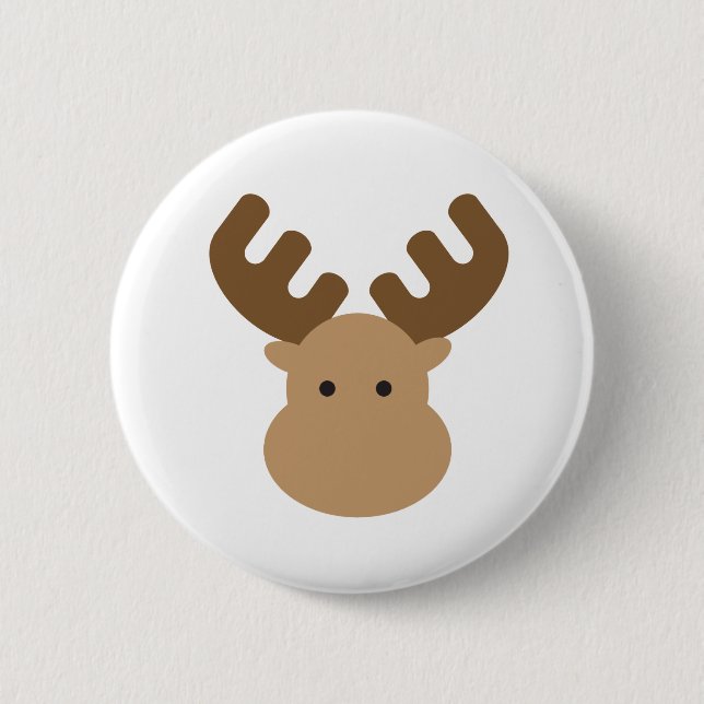 Moose 6 Cm Round Badge (Front)
