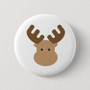Moose 6 Cm Round Badge