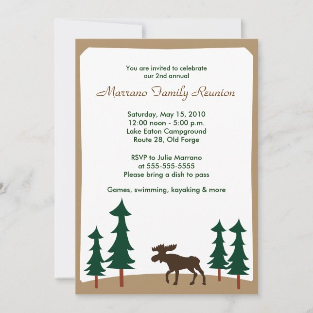 MOOSE Adirondack Lodge 5x7 Party Invitation (Front)