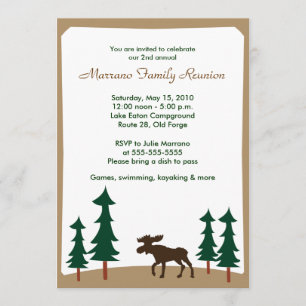 MOOSE Adirondack Lodge 5x7 Party Invitation