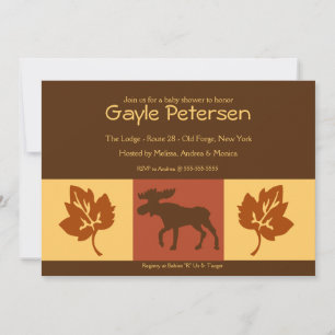 MOOSE Adirondack Lodge Rustic theme Baby Shower Invitation