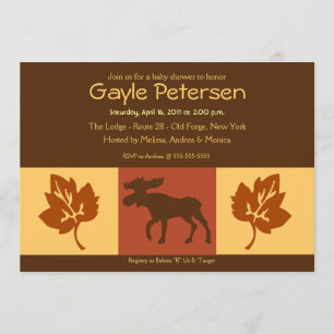 MOOSE Adirondack Lodge Rustic theme Baby Shower Invitation