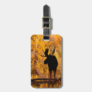 Moose (Alces Alces) Bull In Golden Willows 2 Luggage Tag