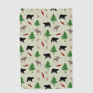 Moose and Bear Pattern Golf Towel