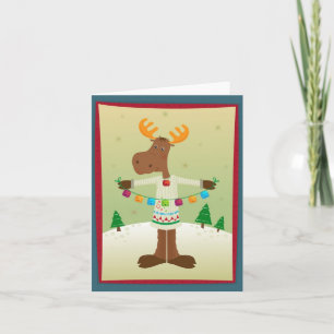 Moose and Bells Holiday Card