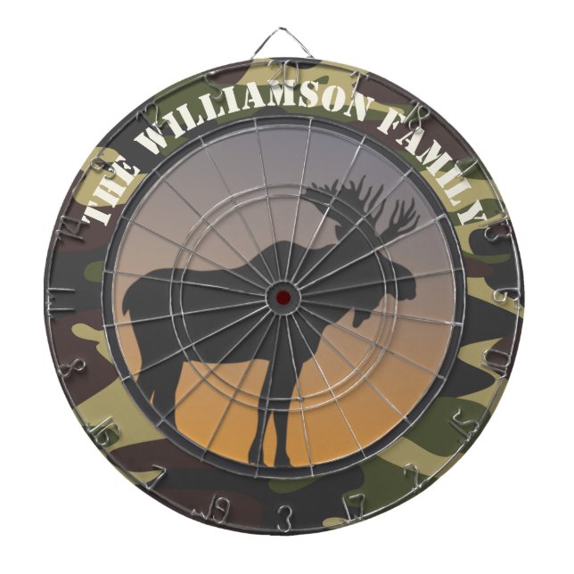 Moose and Camo Dartboard (Front)