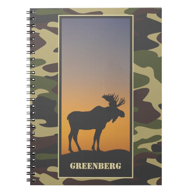 Moose and Camo Spiral Notebook (Front)