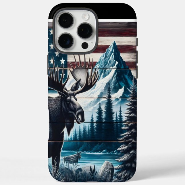 Moose And Mountain Art Case-Mate iPhone Case (Back)