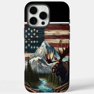 Moose And Mountain Artwork iPhone 16 Pro Max Case