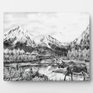Moose and Mountains Plaque