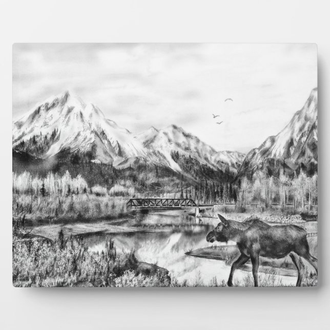 Moose and Mountains Plaque (Front)