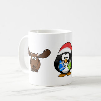 moose and penguin mug