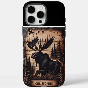 Moose And Stars Custom Wood Sign iPhone 16 Pro Max Case