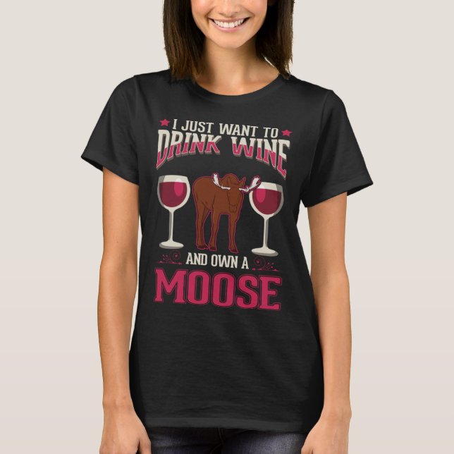 Moose And Wine Scandinavia Moose Antler T-Shirt (Front)