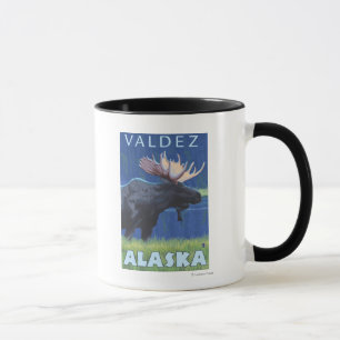 Moose at Night - Valdez, Alaska Mug