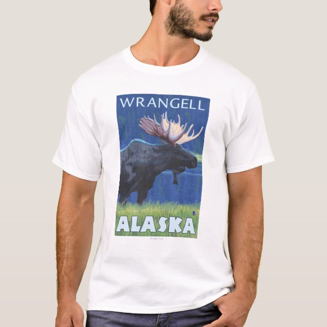 Moose at Night - Wrangell, Alaska T-Shirt (Front)