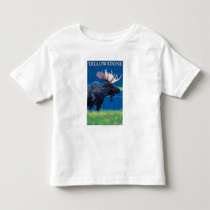 Moose at Night - Yellowstone National Park Toddler T-Shirt
