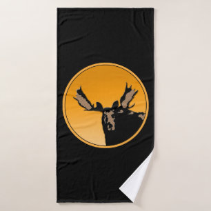 Moose at Sunset  - Original Wildlife Art Bath Towel Set