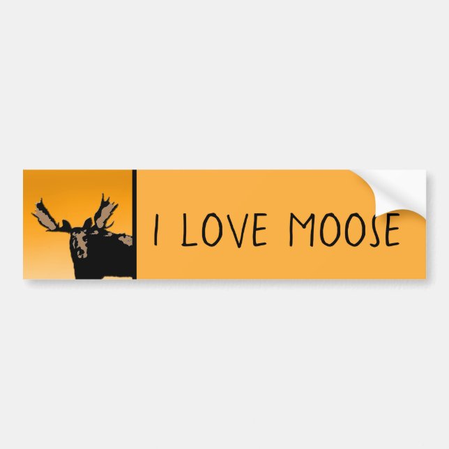 Moose at Sunset  - Original Wildlife Art Bumper Sticker (Front)