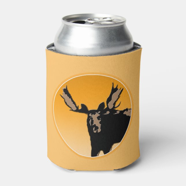 Moose at Sunset  - Original Wildlife Art Can Cooler (Can Front)