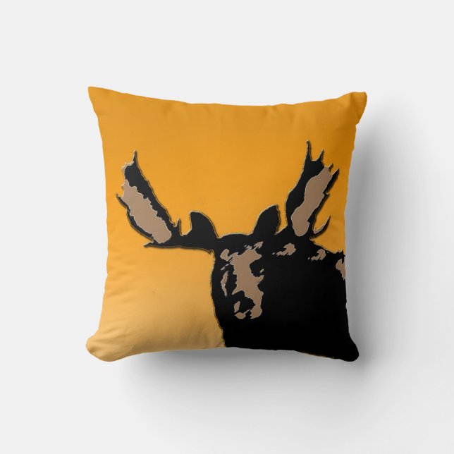 Moose at Sunset  - Original Wildlife Art Cushion (Front)