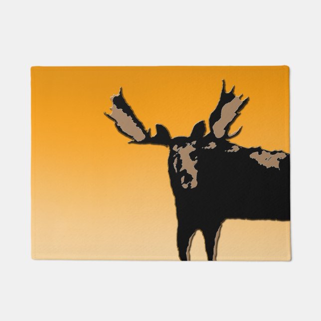 Moose at Sunset  - Original Wildlife Art Doormat (Front)