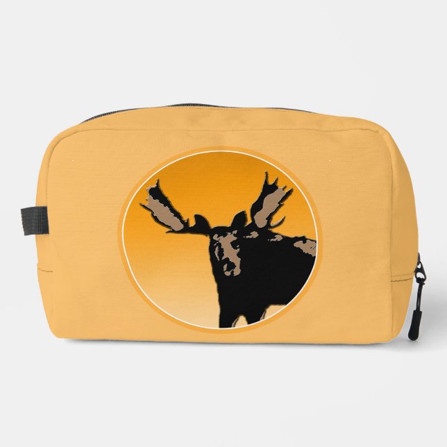 Moose at Sunset  - Original Wildlife Art Dopp Kit (Front)