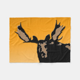 Moose at Sunset - Original Wildlife Art Fleece Blanket