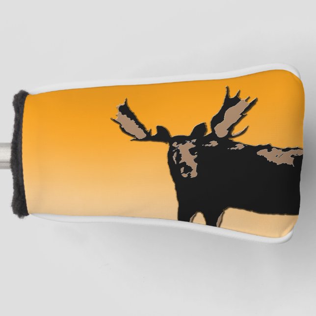 Moose at Sunset  - Original Wildlife Art Golf Head Cover (Front)