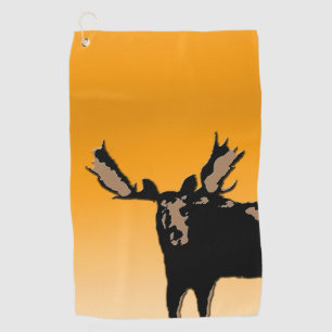 Moose at Sunset  - Original Wildlife Art Golf Towel